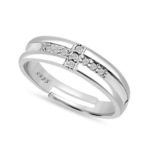 Zarkan 925 Silver + American Diamond Ring For Men