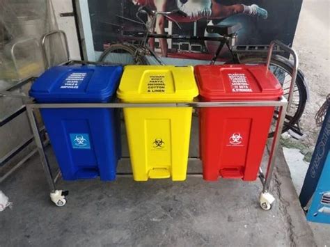 Bio Medical Waste Trolley - Bio Medical Waste Segrartion Trolley 50ltr ...