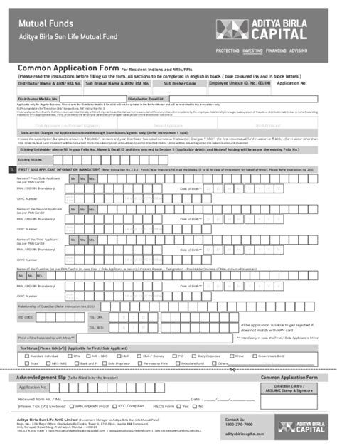 Fillable Online ABSL Common-Application-Form-260722PDFCheque Fax Email ...