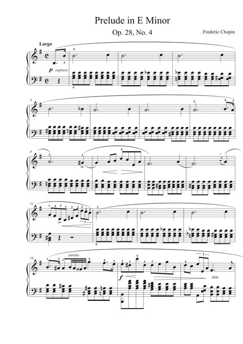 Prelude in E Minor Op. 28, No. 4 (arr. Avgusta Udartseva) by Frederic ...
