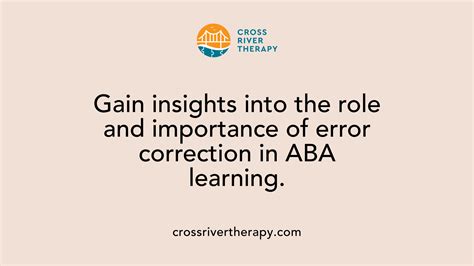 The role of error correction in ABA teaching
