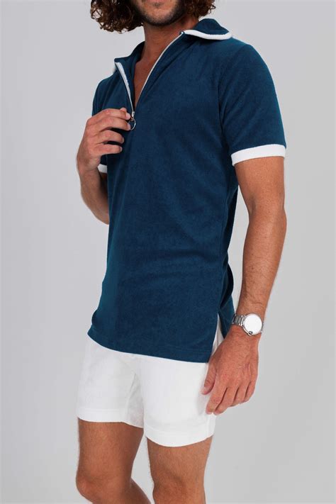 Terry Cloth Polo with Zipper | Afterlight Leisure Clothing