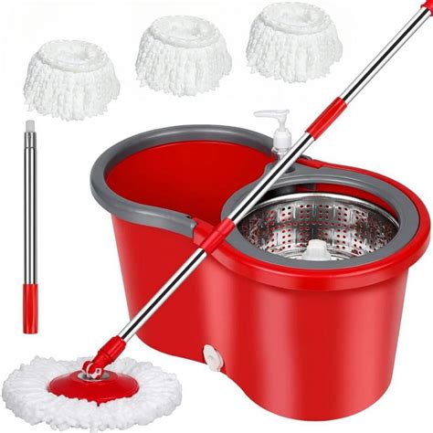 Spin Mop Bucket with Wringer Set, Operable 360 ° Rotating Mop Bucket ...