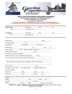 standard rental application Forms and Templates - Fillable & Printable ...