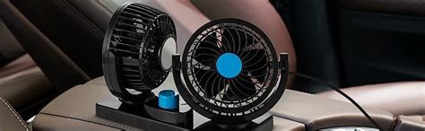 Auto Pearl-Car Fan 12V 360 Degree Rotatable Dual Head 2 Speed Dashboard ...