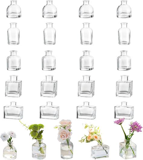 Amazon.com: Glasseam Mini Bud Vases for Centerpieces: Clear Small ...
