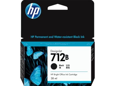 HP 3ED28A 712B 38-ML Black Ink DesignJet T230 24-Inch / T250 24-Inch ...