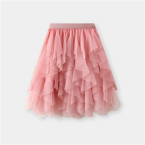 Mesh Gauze Vertical Ripples Short Skirt With Satin Lining - 1682_PINK ...