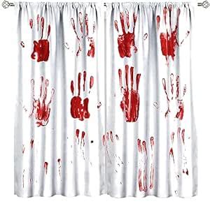Buy ESPROUTTY Bloody Halloween Curtain, Decorations Halloween Party ...