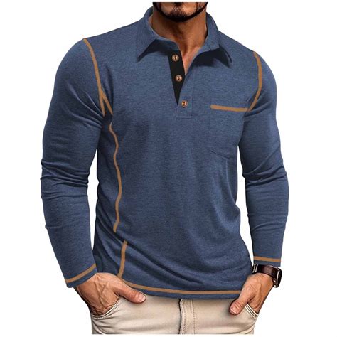 FNFYFH Mens Golf Shirts Long Sleeve Collared Pullover Lightweight ...