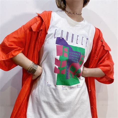 80s white printed tee | LEMON