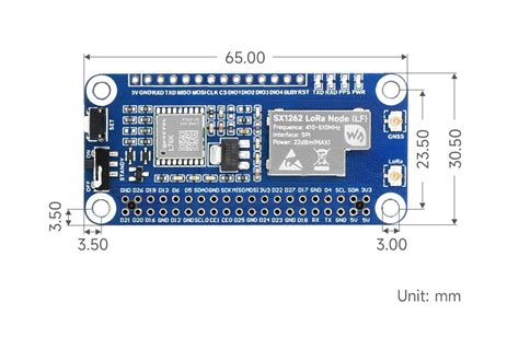 SX1262 LoRaWAN Node Module Expansion Board for Raspberry Pi - 868Mhz ...