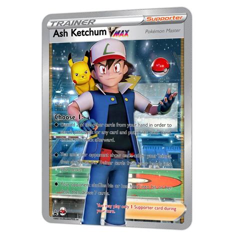 Buy Ash Ketchum VMAX Full Art Holo Custom Trainer Card Online in India ...