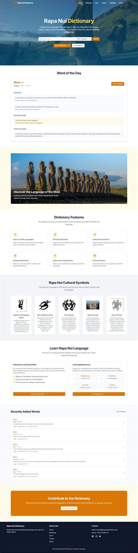 Entry #114 by HassanRJ for Web UI Design for Online Rapa Nui Language ...