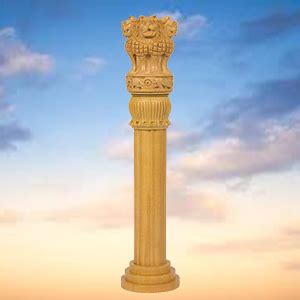 Buy Fine Craft India Wooden Ashoka Stambh Desk Ashoka Pillar Ideal for ...