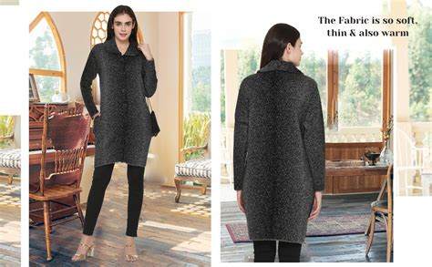 Buy MONTREX Women's Woollen Long Winter Coat (Black, Medium) at Amazon.in