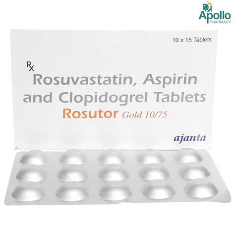 Rosutor Gold 10/75 Tablet 15's Price, Uses, Side Effects, Composition ...