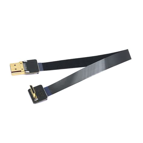 Cablecc 90 Degree Down Angled FPV Mini HDMI Male to HDMI Male FPC Flat ...