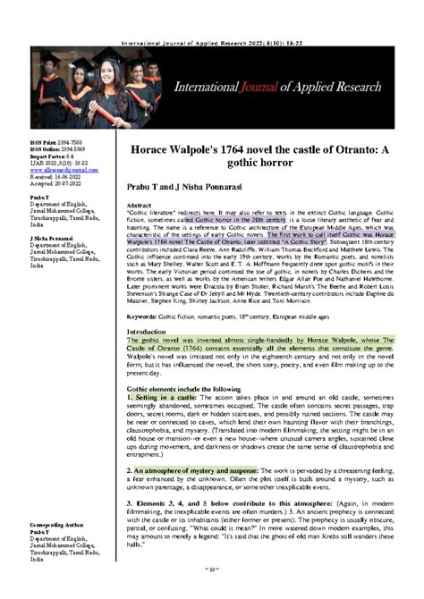 Castle OF Otranto - ISSN Print: 2394- ISSN Online: 2394- Impact Factor ...