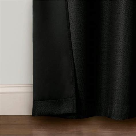 2-Pack Denver Black Blackout Grommet Curtain Panel Set, 84"