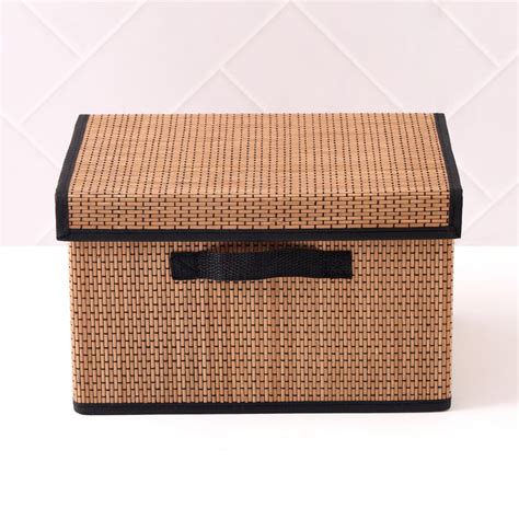 Buy Wilton Macy Bamboo Foldable Storage Basket with Lid from Home ...