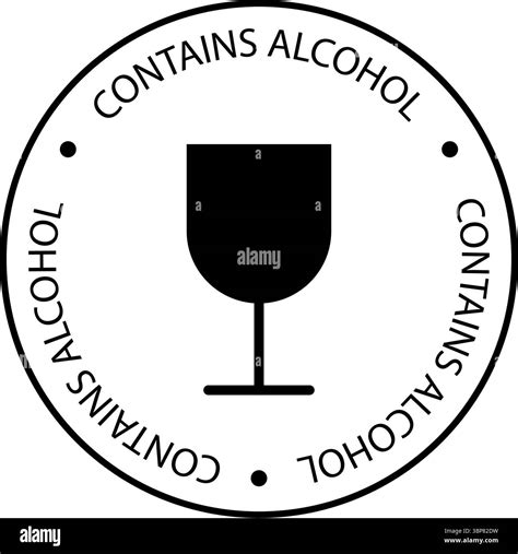 Alcohol contain icon for medication, cosmetic, food, candies. Wine ...