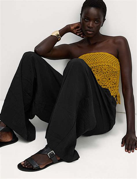 Buy Pleated Palazzo Trousers at Marks & Spencer