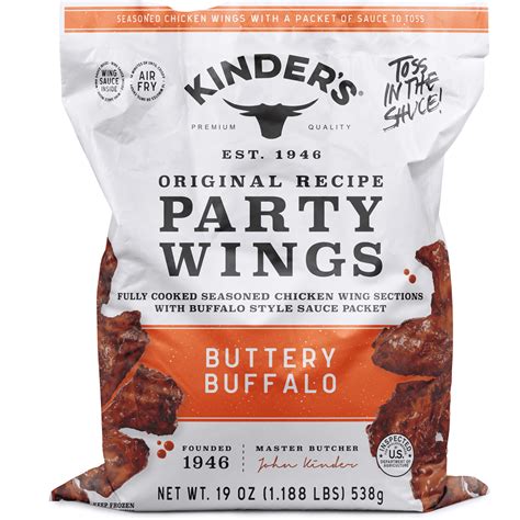 Kinder's Buttery Buffalo Frozen Chicken Wings, 19 oz Bag - Walmart.com