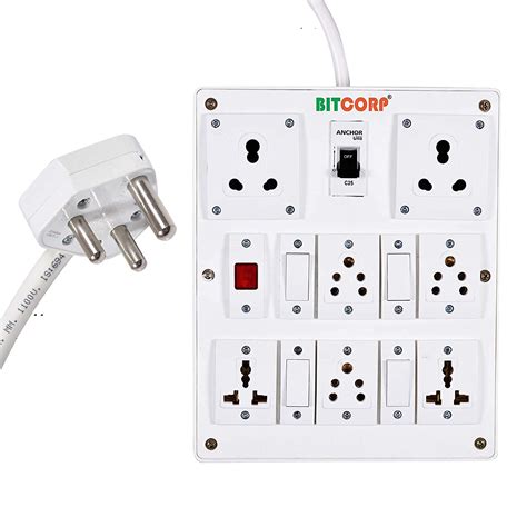 Extension Board 6A 1 Socket 1 Switch 2 Meter 1.5 mm Long Wire Cable ...