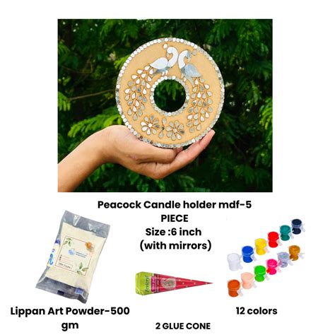 Peacock Candle holder (with mirrors)-484 Mosaic kit-1613 – Mirror Glass ...