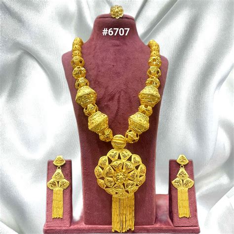 Exclusive Gold Plated Long Necklaces Set, PMJ Model No: 6707 ...