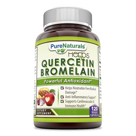 Buy Pure Naturals Quercetin 800 Mg with Bromelain 165 Mg, 120 Count ...
