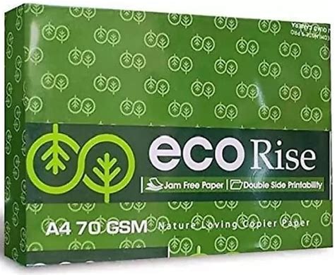 Eco Rise Printing Copy A4 Size JK Paper ECO TREE FRIENDLY, 70 GSM 500 ...