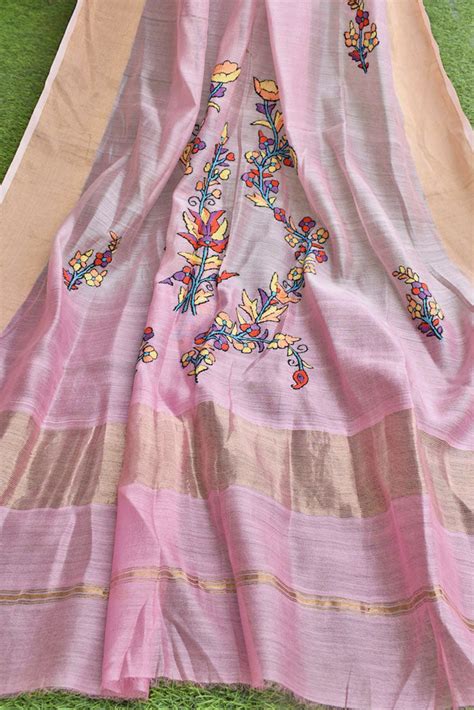 Elegant Pure Ombre Dyed Maheshwari Silk Cotton Dupatta with Kashmiri H ...