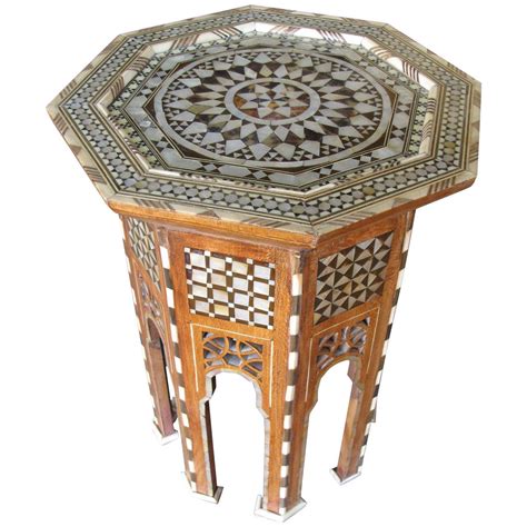 Moroccan Inlay Side Tables in Mother-of-Pearl For Sale at 1stdibs