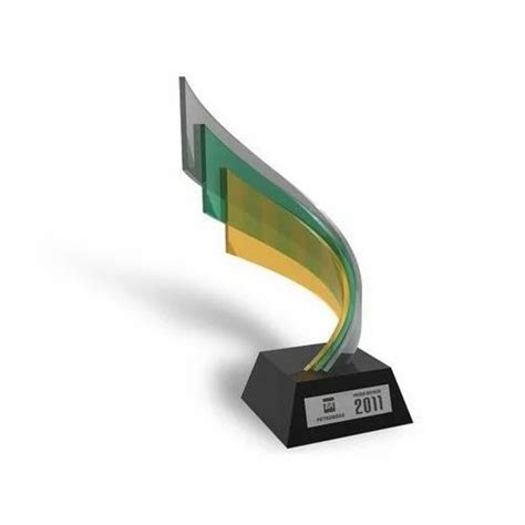 Acrylic Trophy & Awards - Blue Edge Curved Acrylic Trophy Manufacturer ...