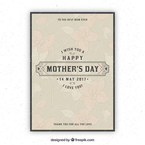 Free Vector | Vintage mother's day greeting card