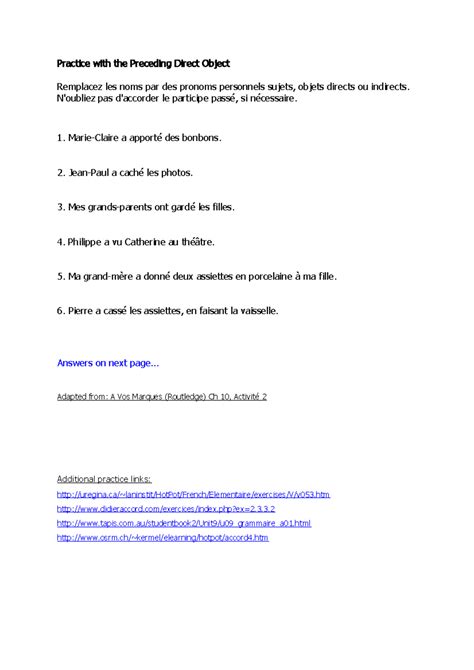 PDO exercise and additional practice links 1 - Practice with the ...