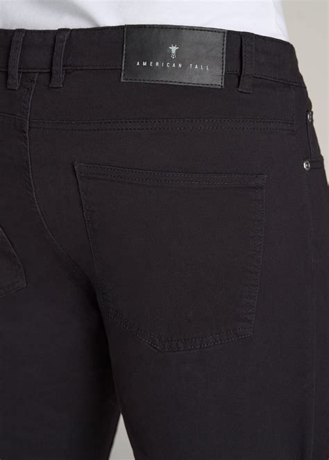 Men's Five Pocket Pants: Tall Dylan Slim Fit Black Pants – American Tall
