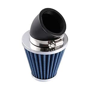 X AUTOHAUX Universal 1 Set Blue 48mm 45 Degree Air Intake Filter ...