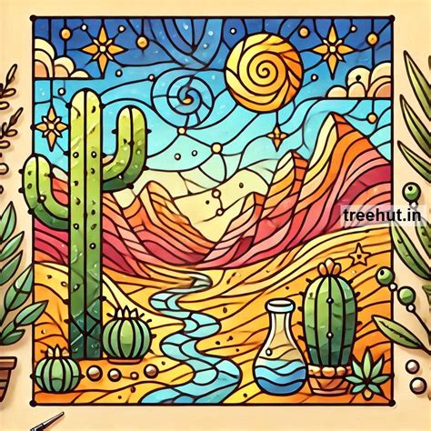 Desert Stain Glass Painting Ideas