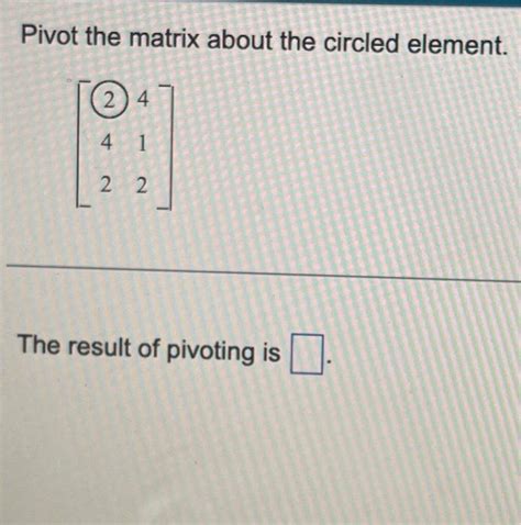 Matrix Pivot Element 的图像结果