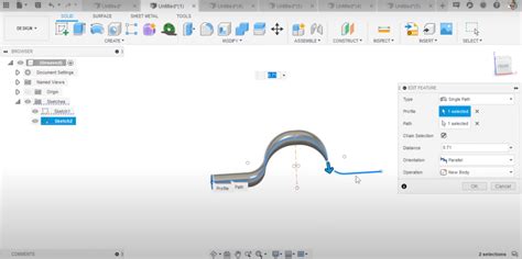 Fusion 360 Sweep Path 的图像结果