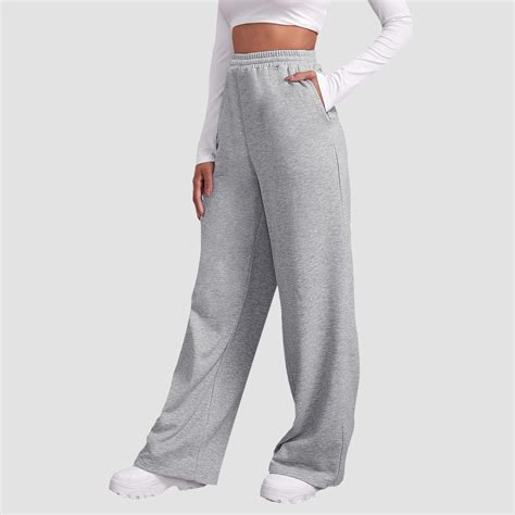 Susanny Womens Petite Sweatpants with Pockets and Open Leg Fleece ...
