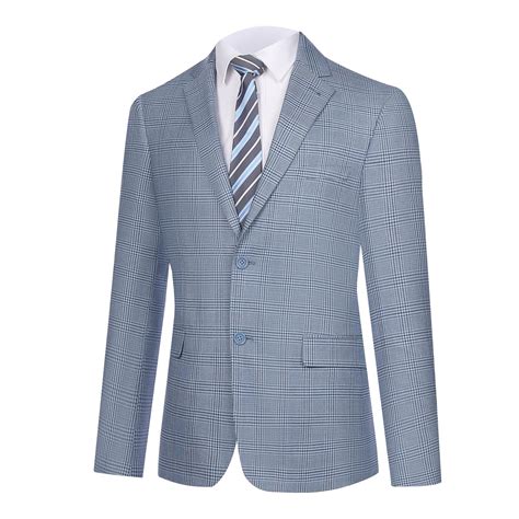 GLUVISTAVES Mens Blazer Black Suit Jacket for Men Plaid Blazer Tweed ...