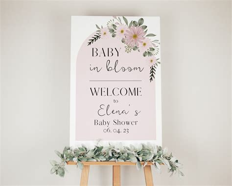 Baby in Bloom Baby Shower Welcome Sign, 18x24 Digital Download, Baby Shower Welcome Sign - Etsy