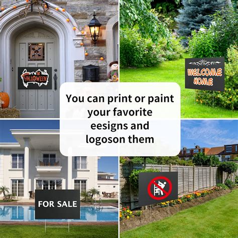 Buy 10 PACK 17x 13 Inches Black Blank Yard Signs - Waterproof ...