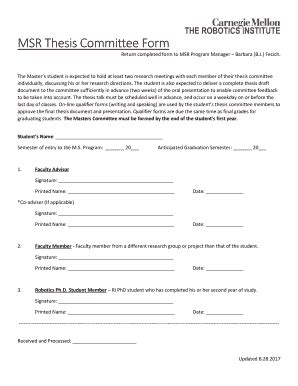 Fillable Online ri cmu RIMSR Thesis Committee Form Fax Email Print ...
