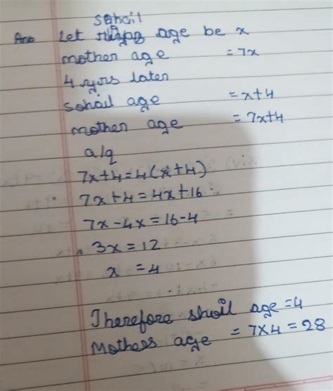 Riyaz's mother is 7 times older than him . 4 years from now , she will ...