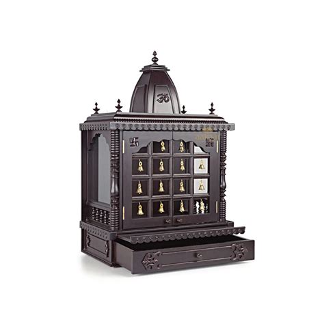 Buy 21" KMD - Wooden Temple Pooja Mandir for Home With Bell Doors ...